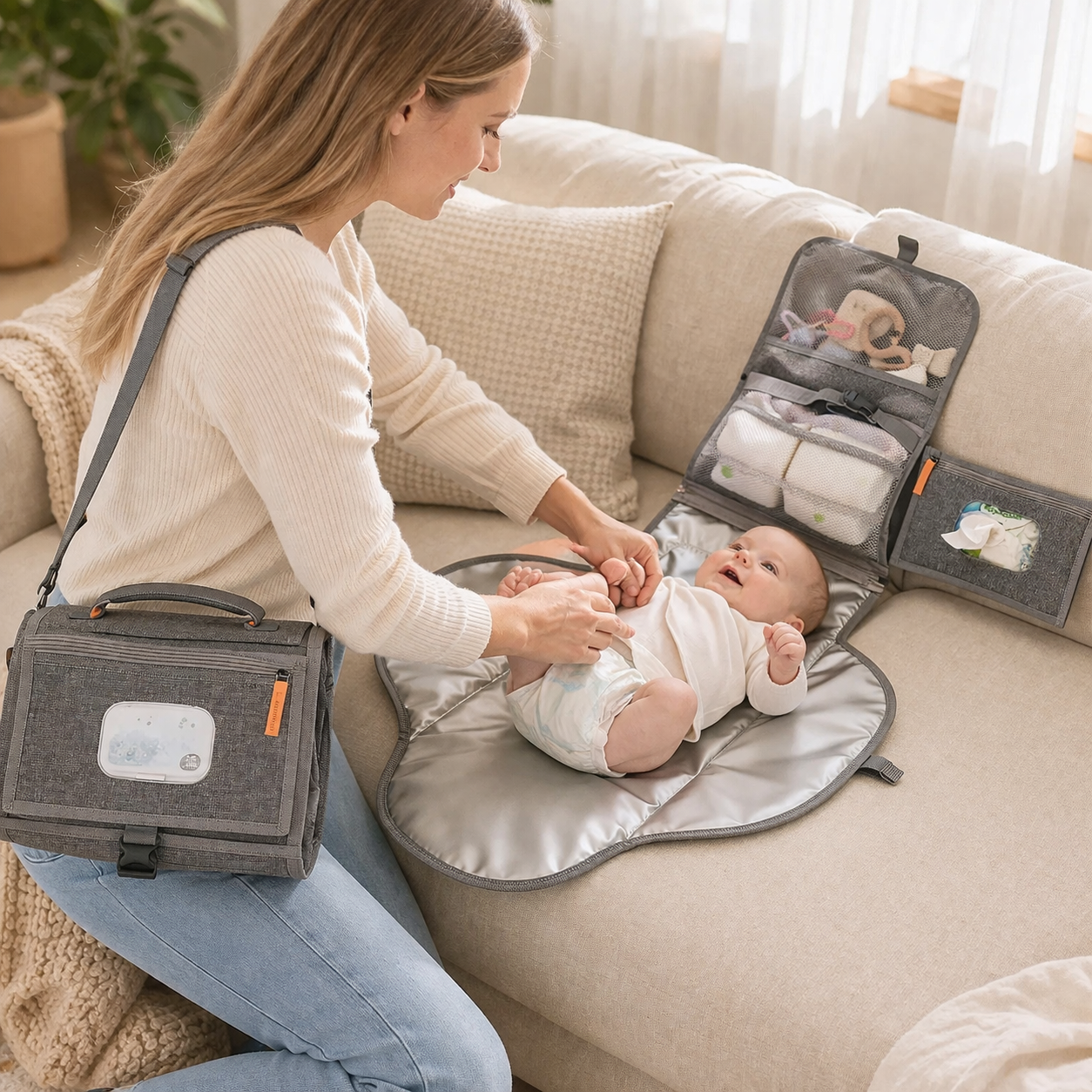 PACKMATE – Tragbare Wickelunterlage mit Tasche