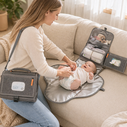 PACKMATE – Tragbare Wickelunterlage mit Tasche